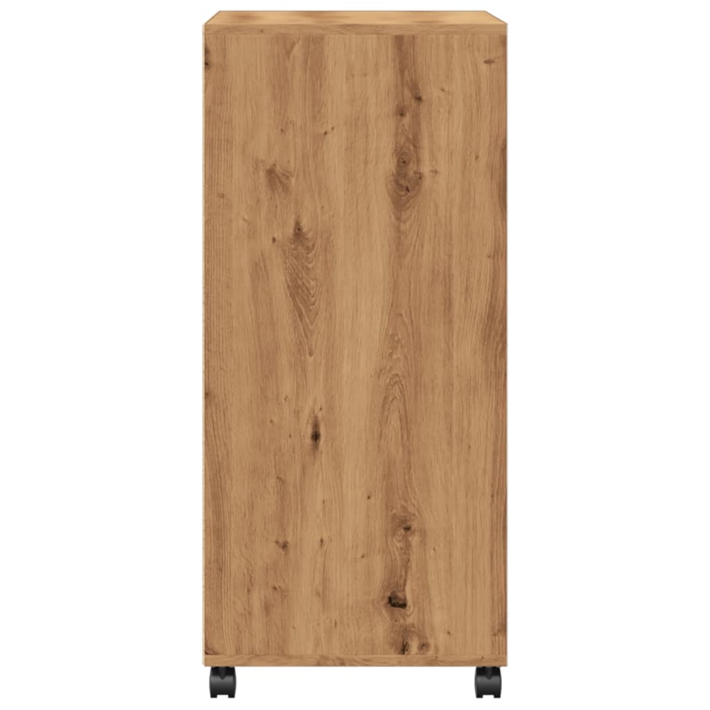 vidaXL Rolling Cabinet Artisian Oak 55x40x91 cm Engineered Wood