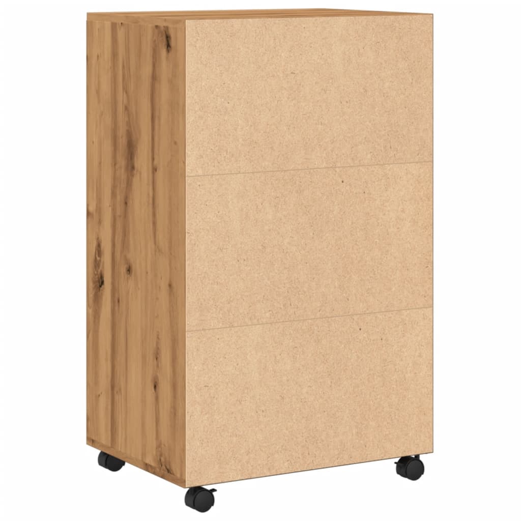 vidaXL Rolling Cabinet Artisian Oak 55x40x91 cm Engineered Wood