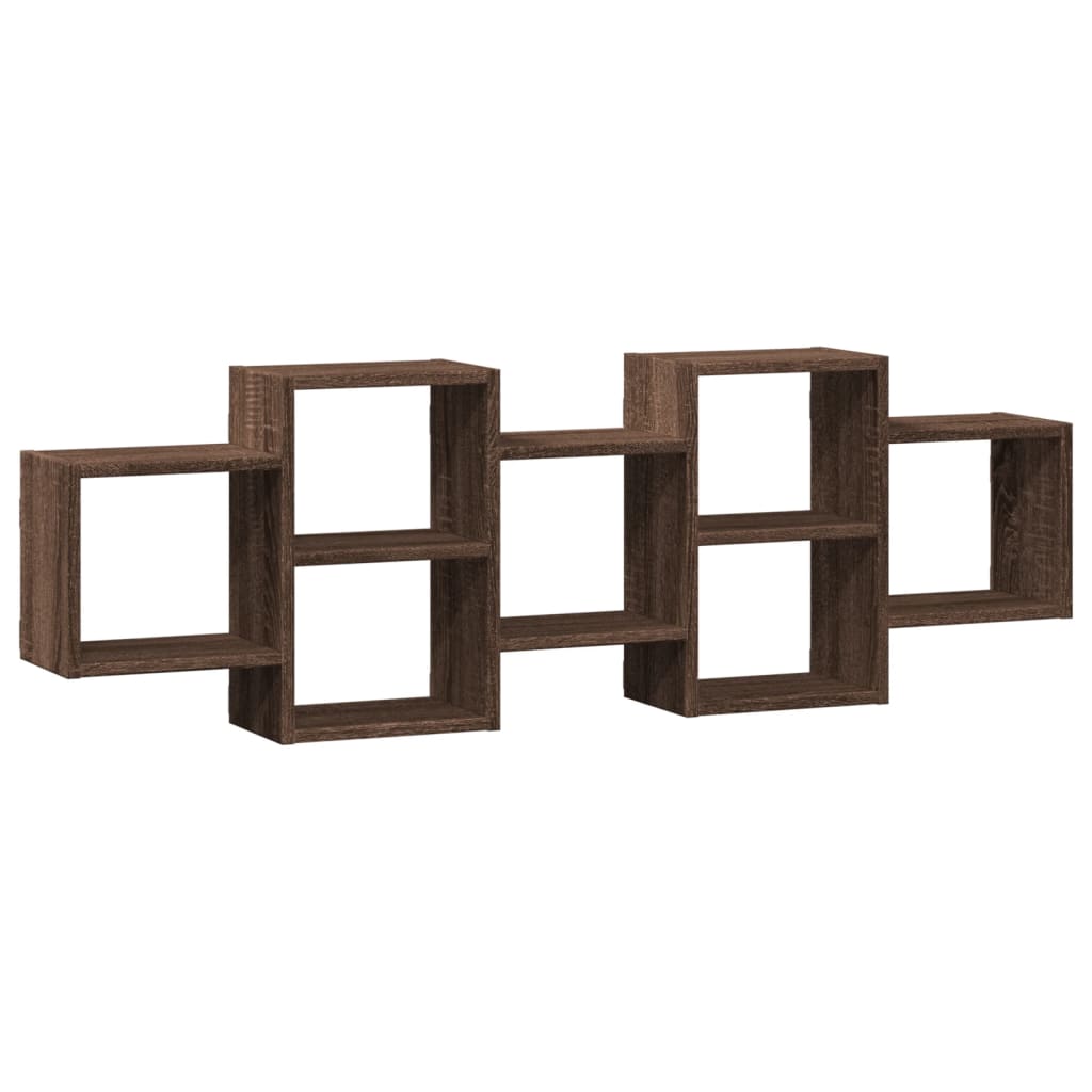 Wall Shelf Brown Oak 129x18x42 cm Engineered Wood