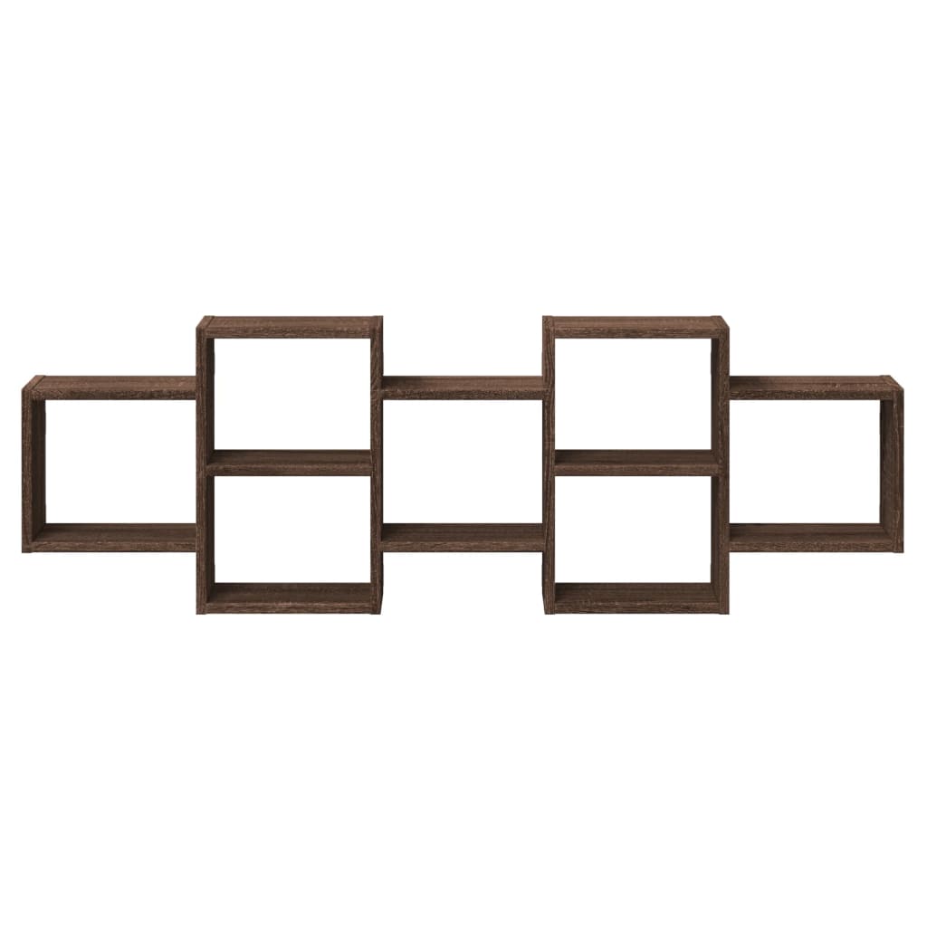 Wall Shelf Brown Oak 129x18x42 cm Engineered Wood