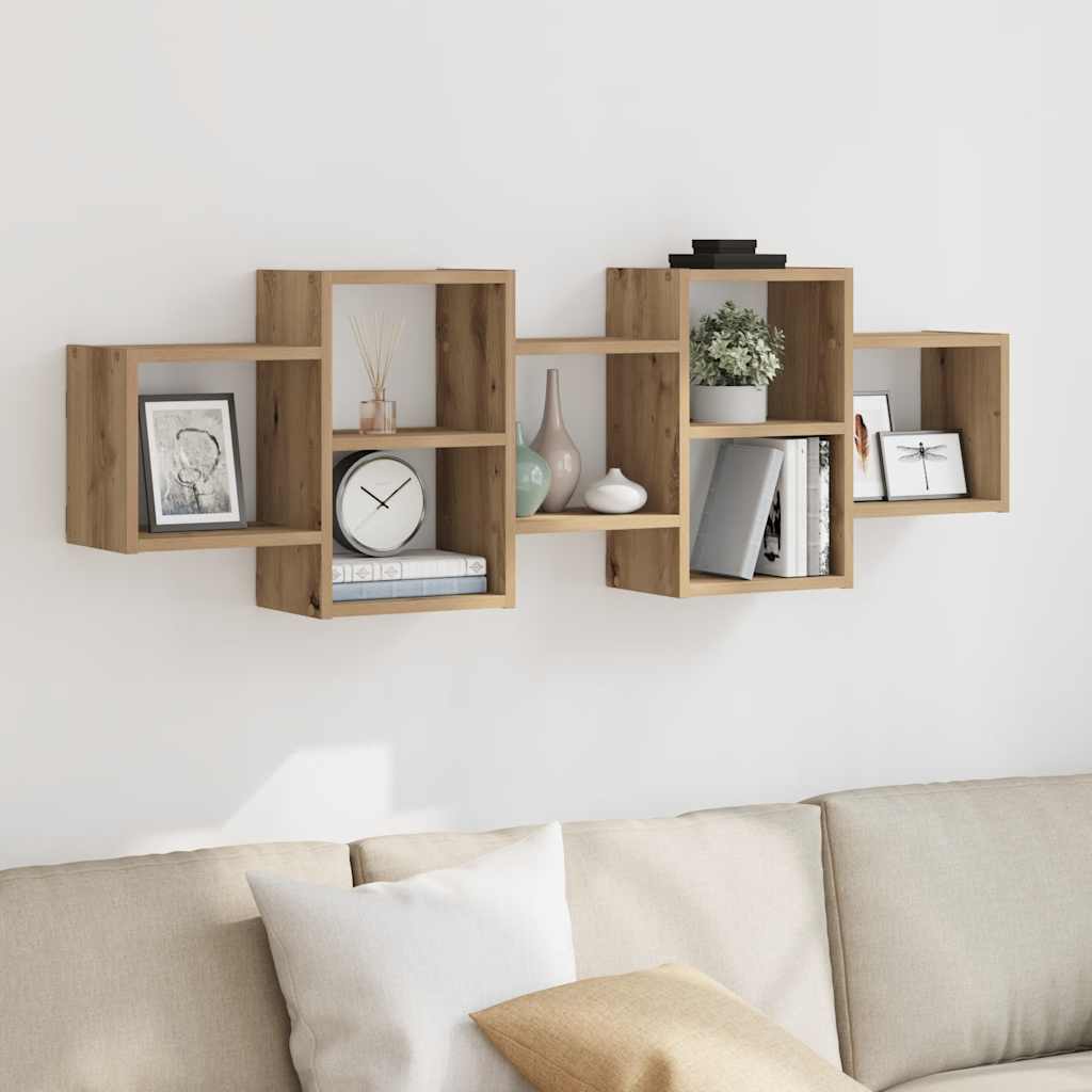 Wall Shelf Artisian Oak 129x18x42 cm Engineered Wood
