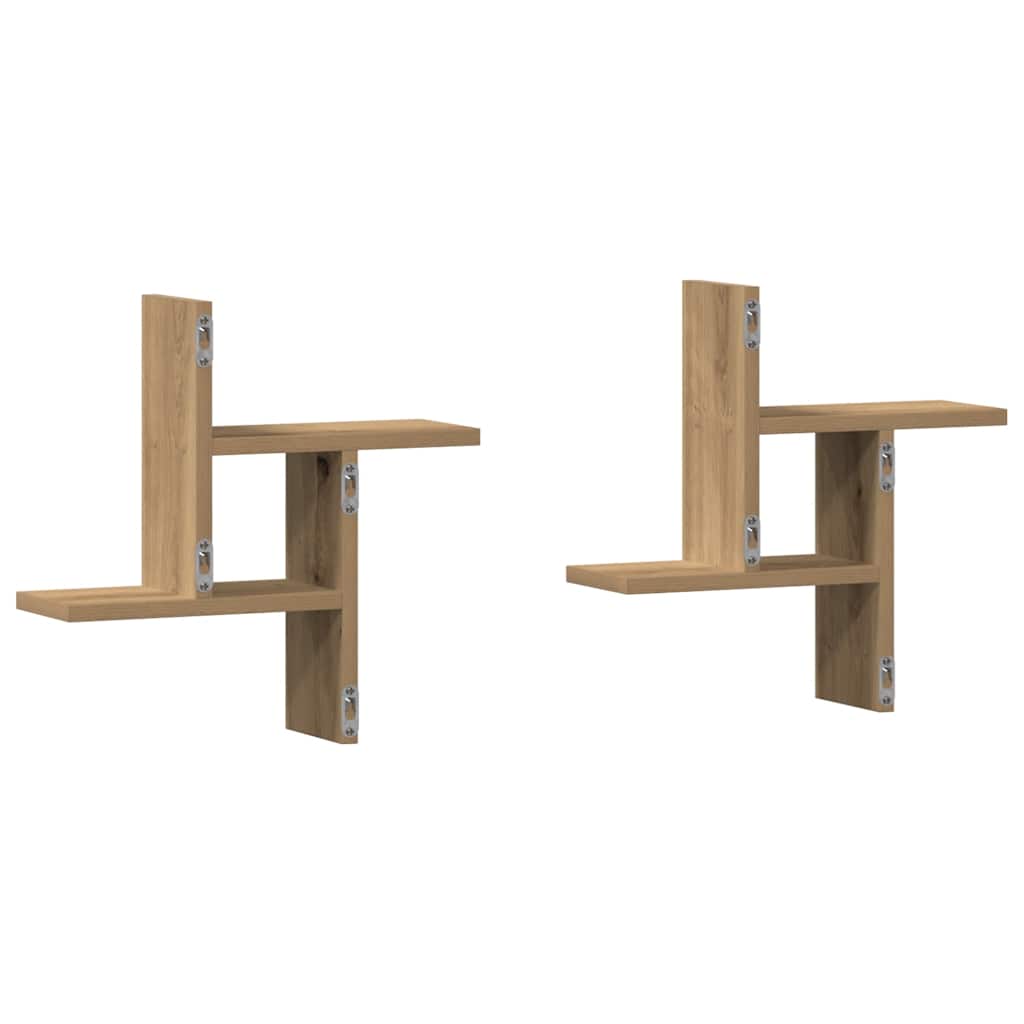 Wall Shelves 2 pcs Artisian Oak 38x12x38 cm Engineered Wood