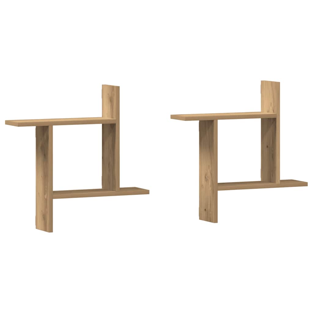 Wall Shelves 2 pcs Artisian Oak 50x12x50 cm Engineered Wood