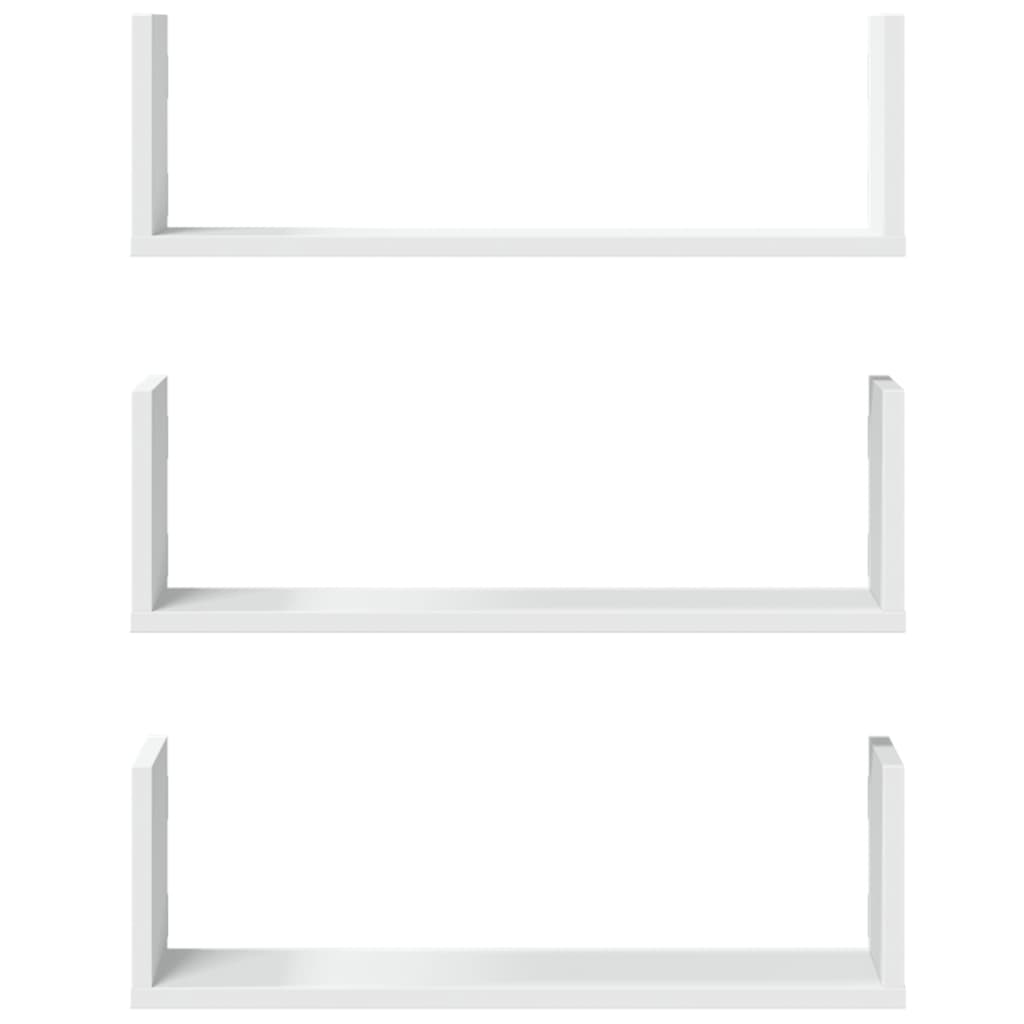 vidaXL Wall Shelves 3 pcs White 58x18x18 cm Engineered Wood