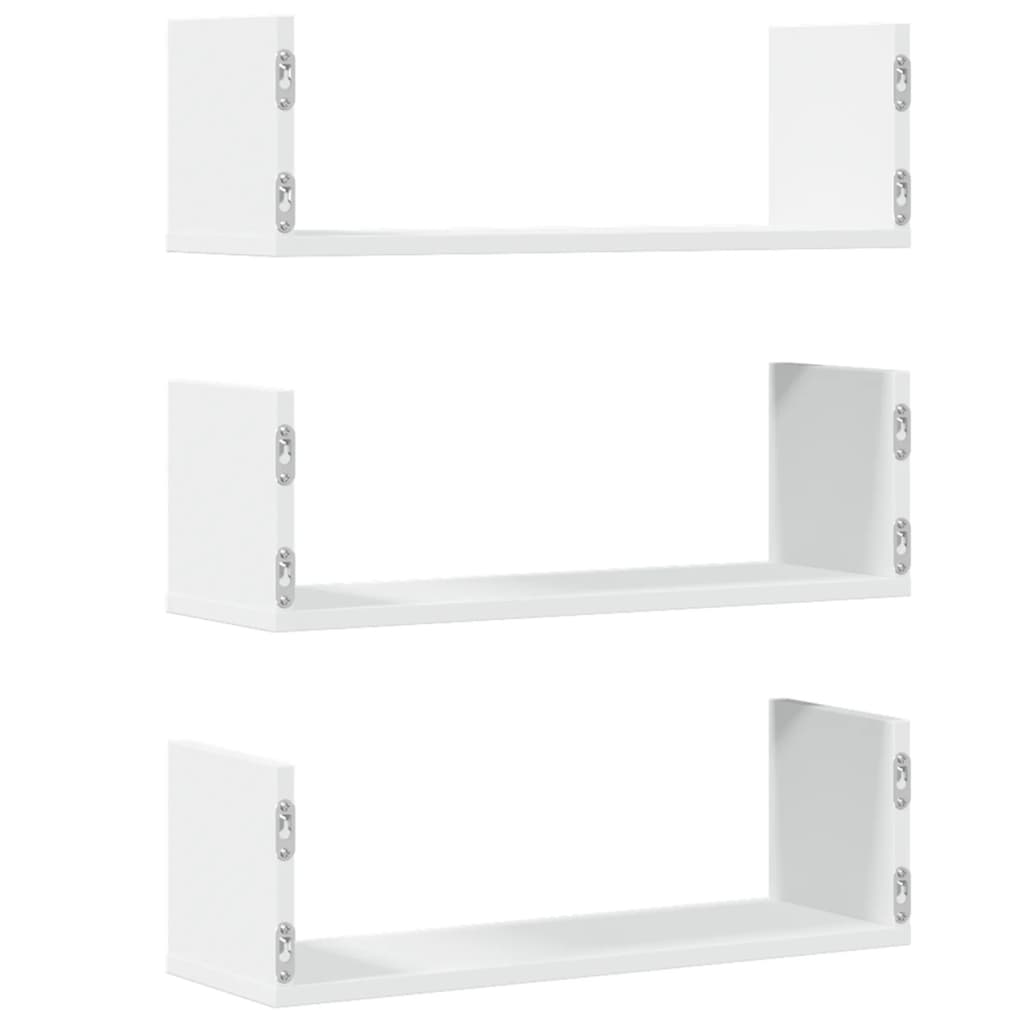 vidaXL Wall Shelves 3 pcs White 58x18x18 cm Engineered Wood