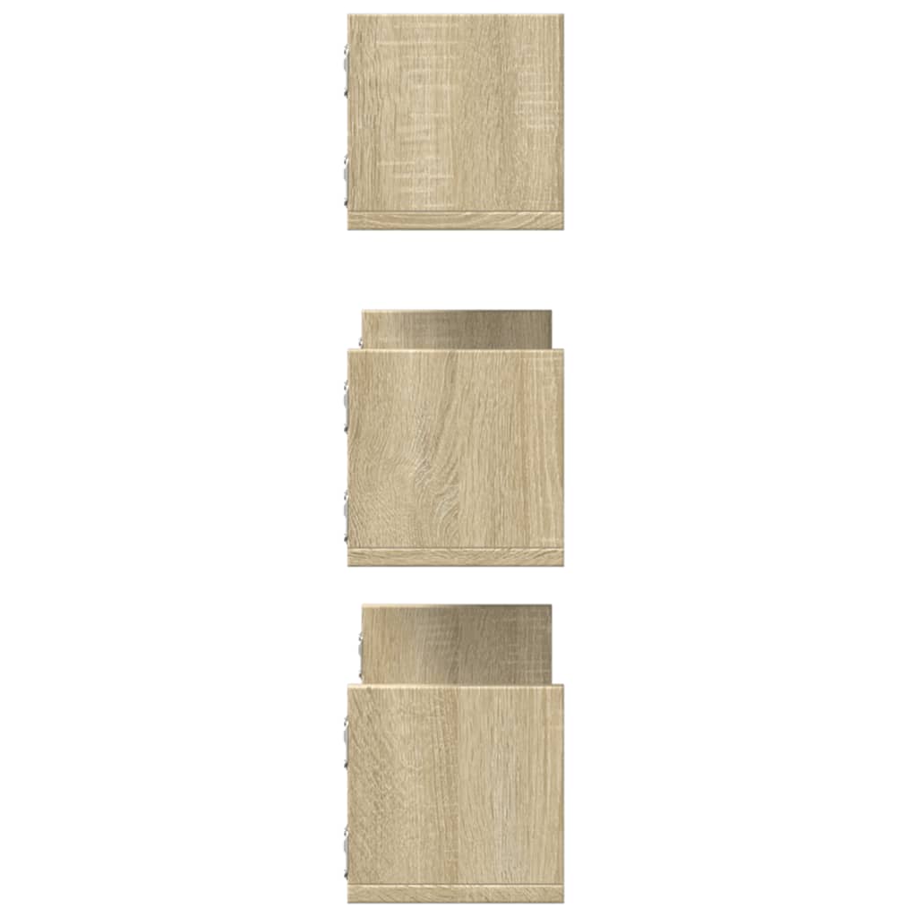 vidaXL Wall Shelves 3 pcs Sonoma Oak 58x18x18 cm Engineered Wood