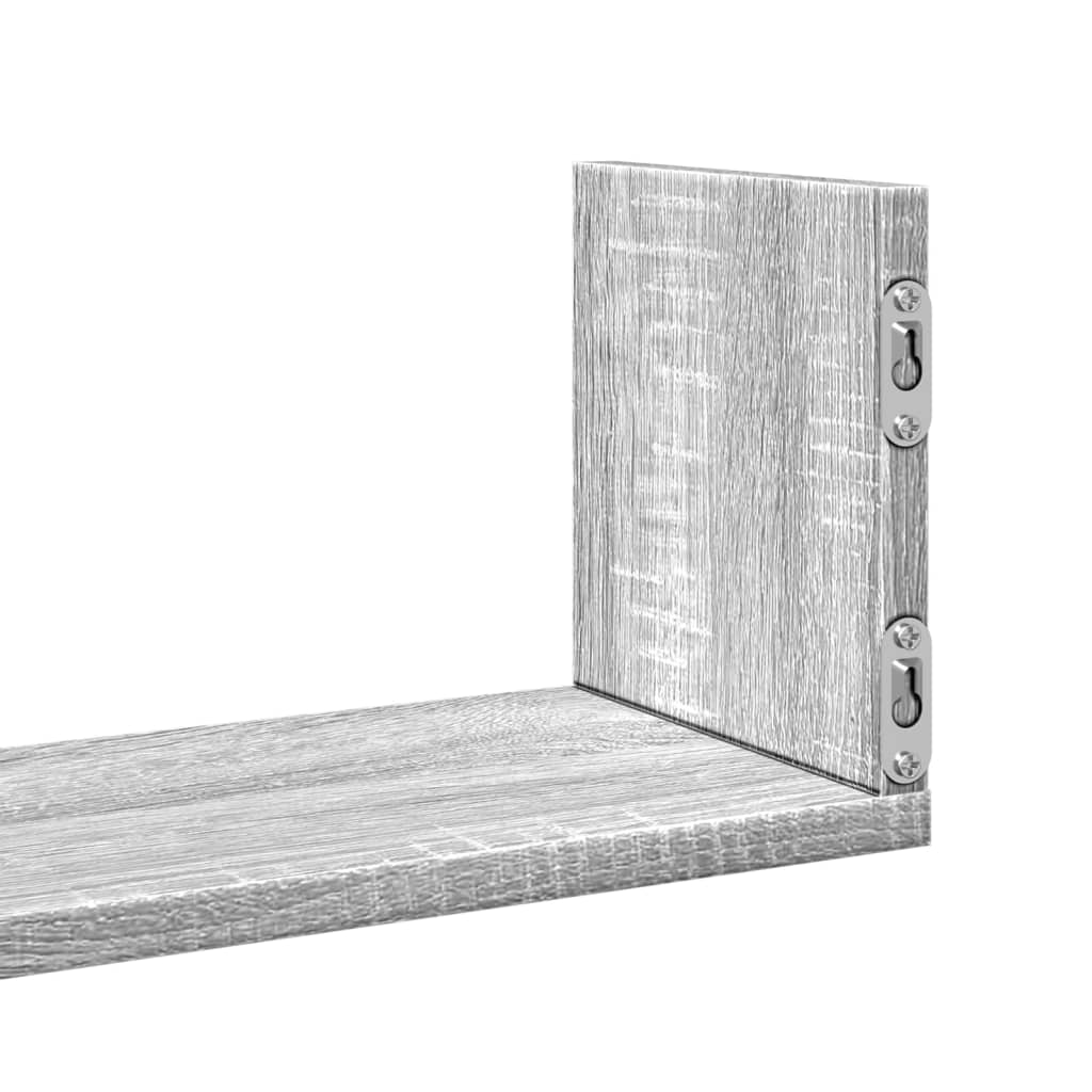 vidaXL Wall Shelves 3 pcs Grey Sonoma 58x18x18 cm Engineered Wood