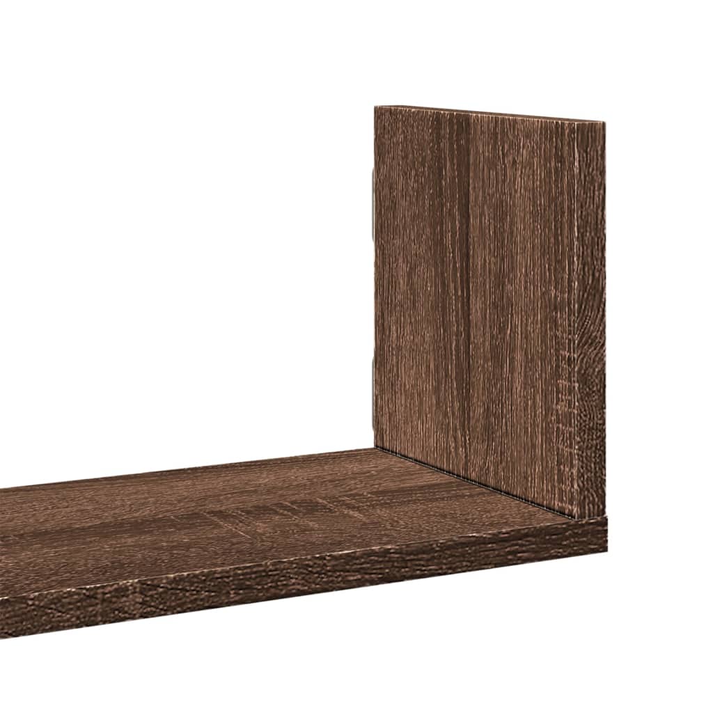 vidaXL Wall Shelves 3 pcs Brown Oak 58x18x18 cm Engineered Wood