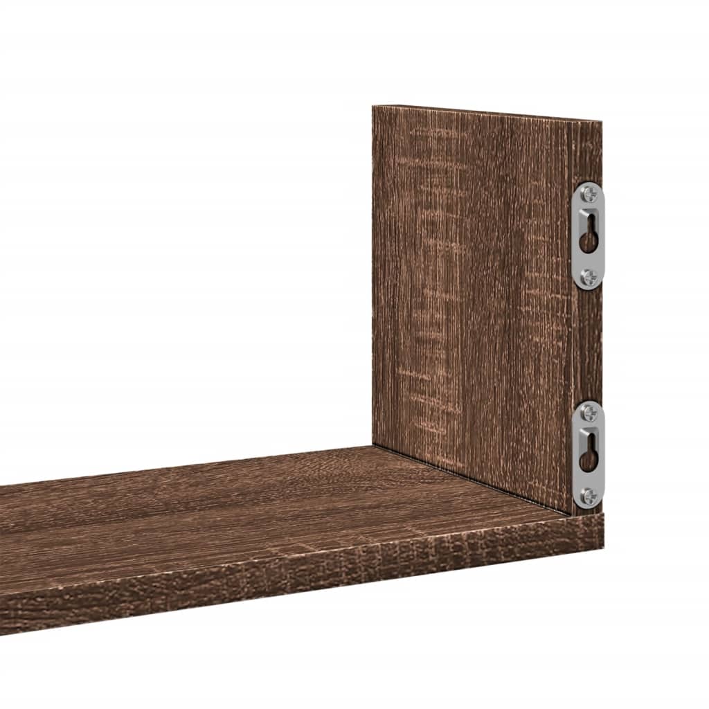 vidaXL Wall Shelves 3 pcs Brown Oak 58x18x18 cm Engineered Wood