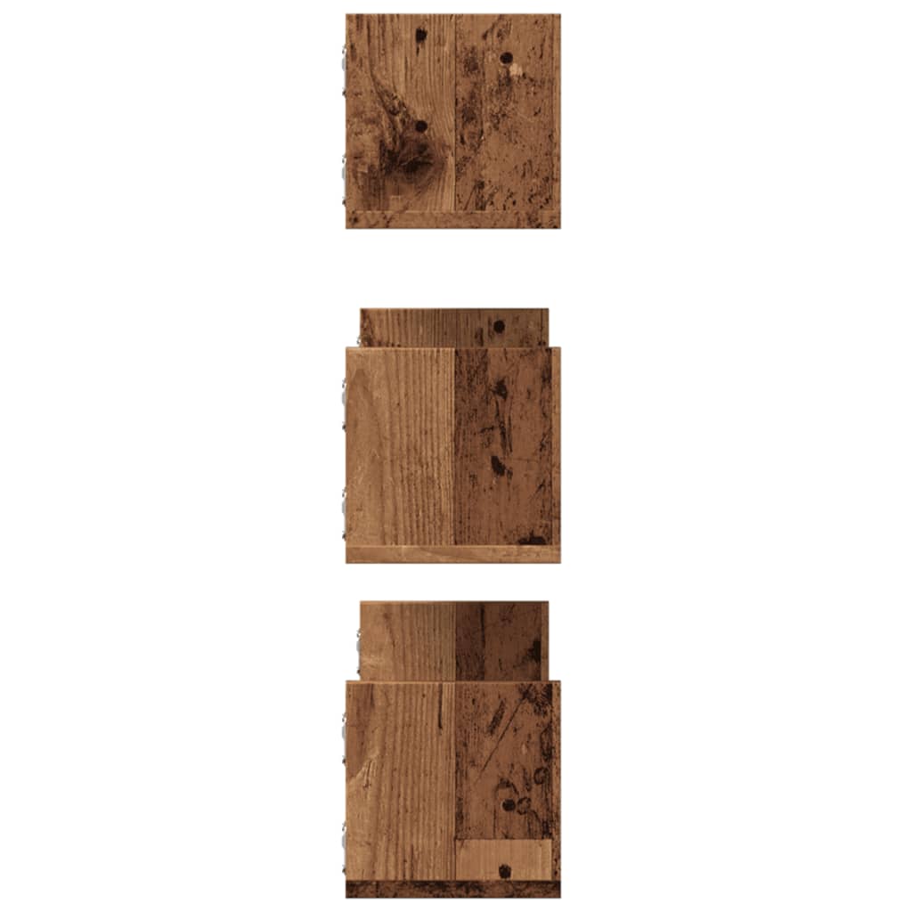 vidaXL Wall Shelves 3 pcs Old Wood 58x18x18 cm Engineered Wood