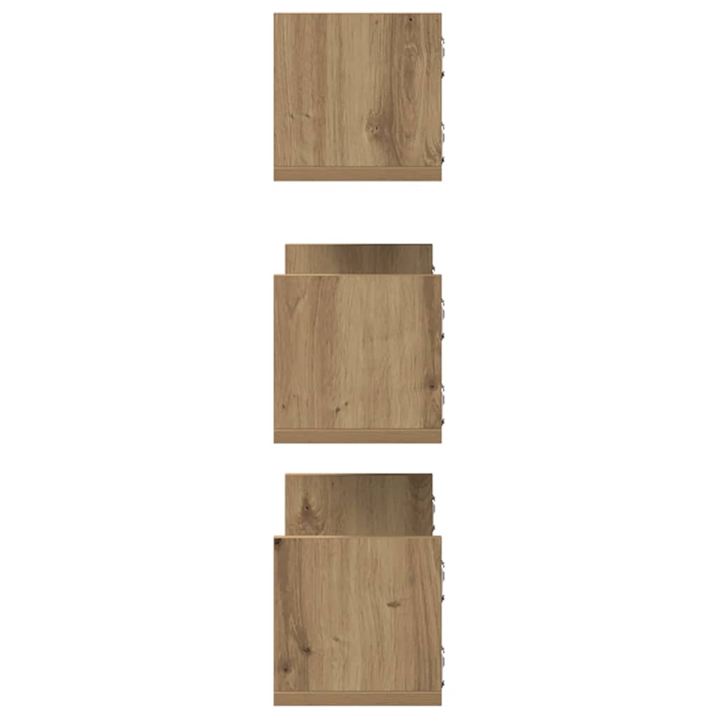 Wall Shelves 3 pcs Artisian Oak 58x18x18 cm Engineered Wood
