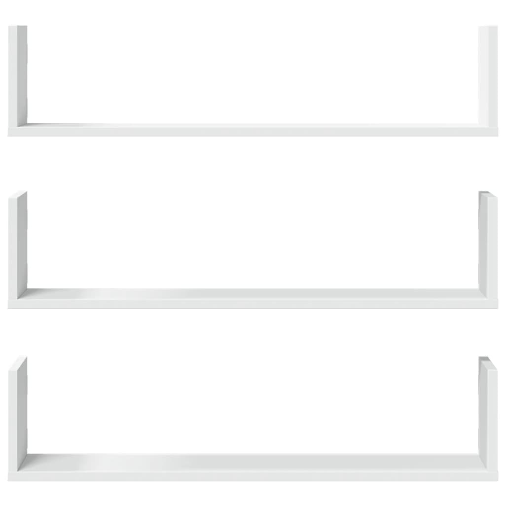 vidaXL Wall Shelves 3 pcs White 80x18x18 cm Engineered Wood