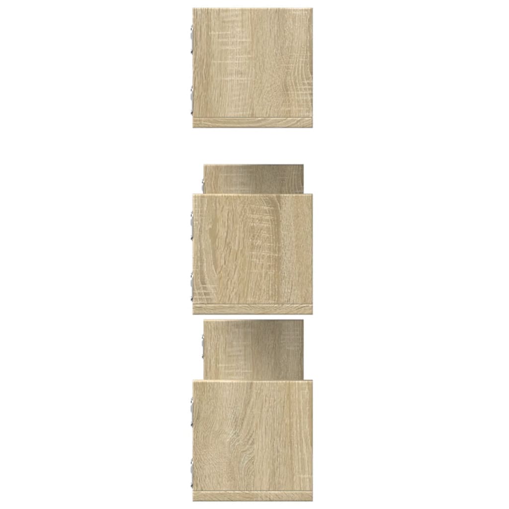 vidaXL Wall Shelves 3 pcs Sonoma Oak 80x18x18 cm Engineered Wood