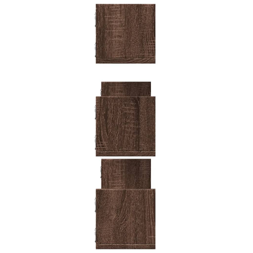 vidaXL Wall Shelves 3 pcs Brown Oak 80x18x18 cm Engineered Wood