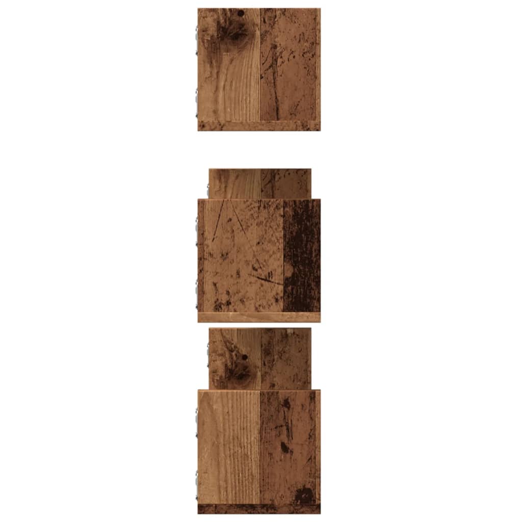 vidaXL Wall Shelves 3 pcs Old Wood 80x18x18 cm Engineered Wood