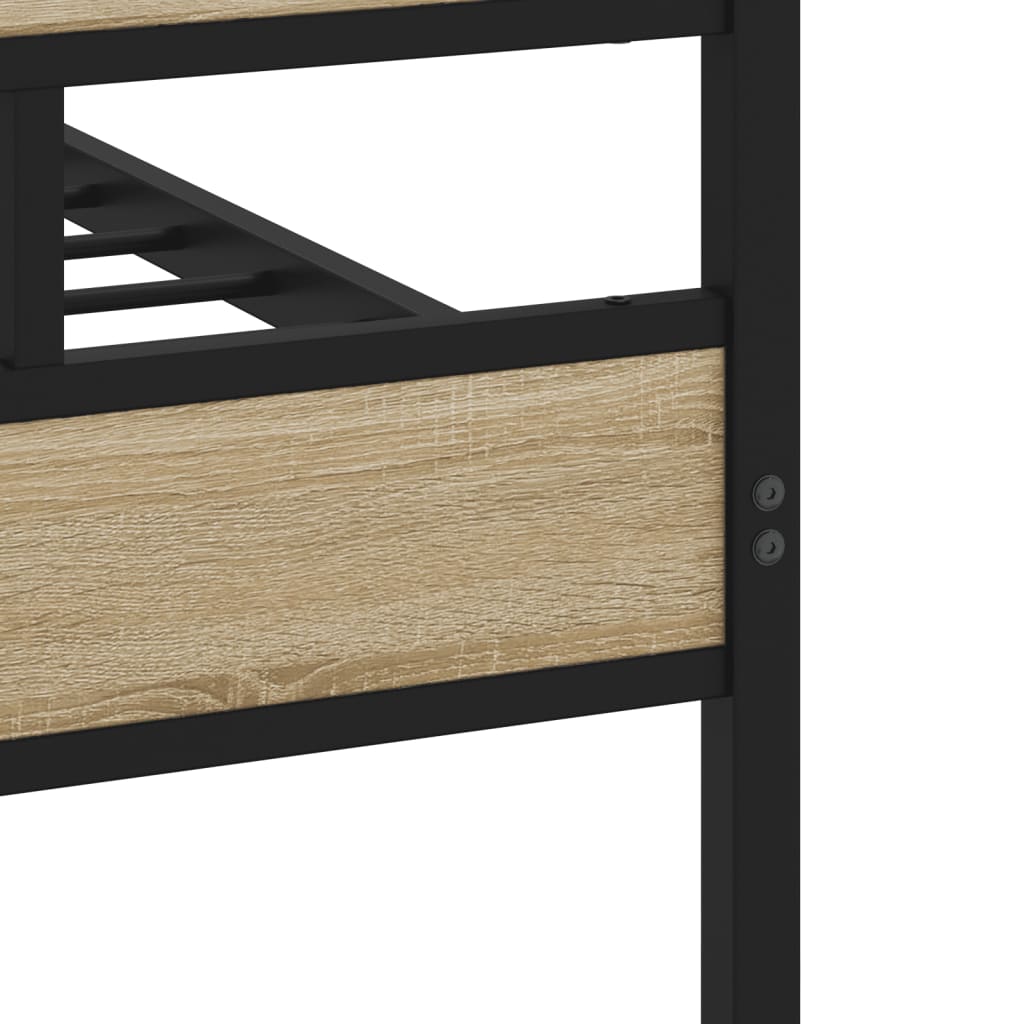 Metal Bed Frame without Mattress Sonoma Oak 193x203 cm