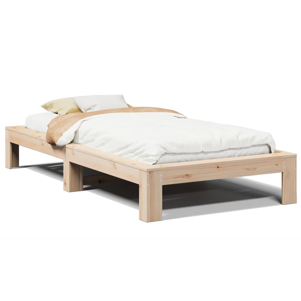 Bed Frame without Mattress 90x190 cm Single Solid Wood Pine