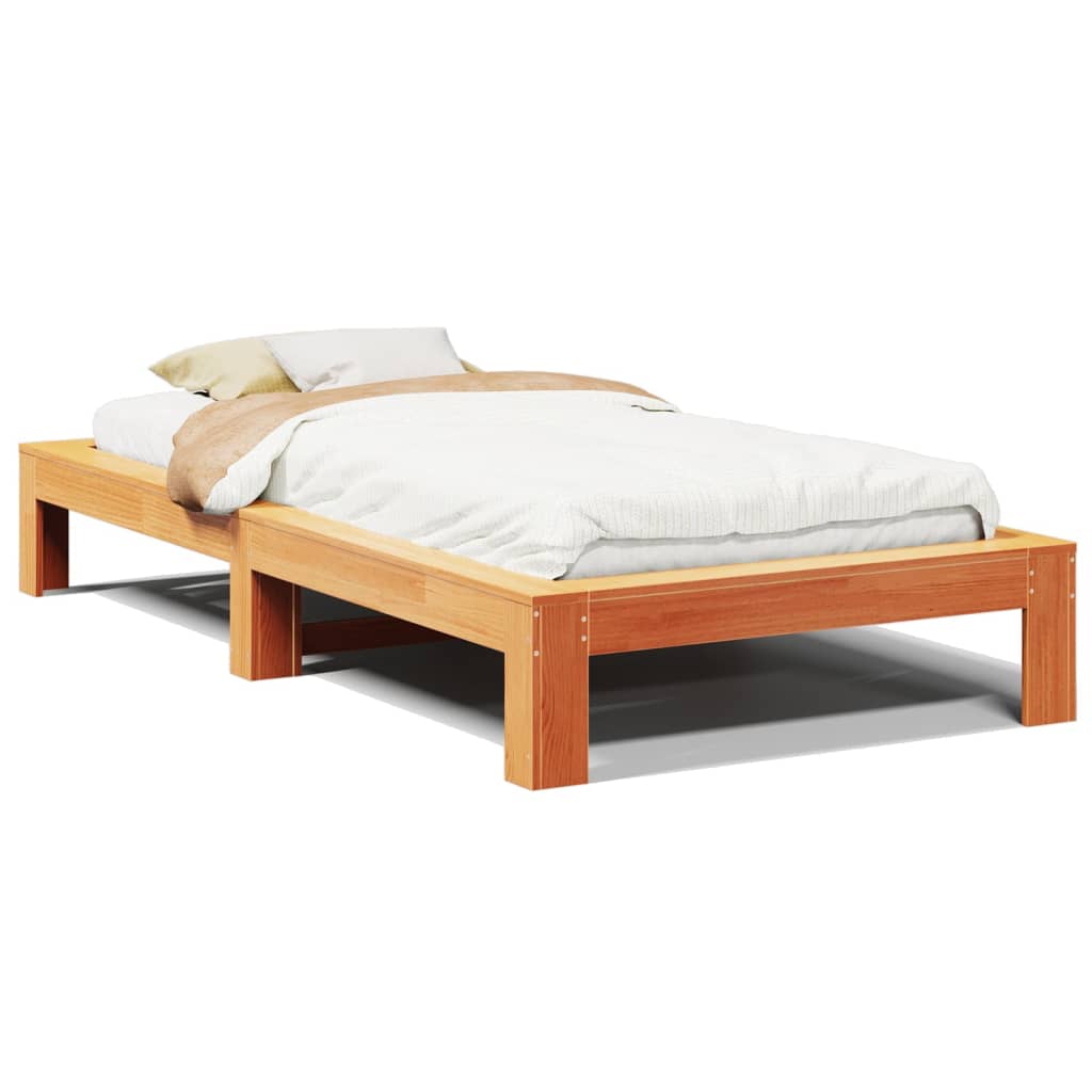 Bed Frame | Wax brown | Solid pine wood, Plywood | Small Single | Modern