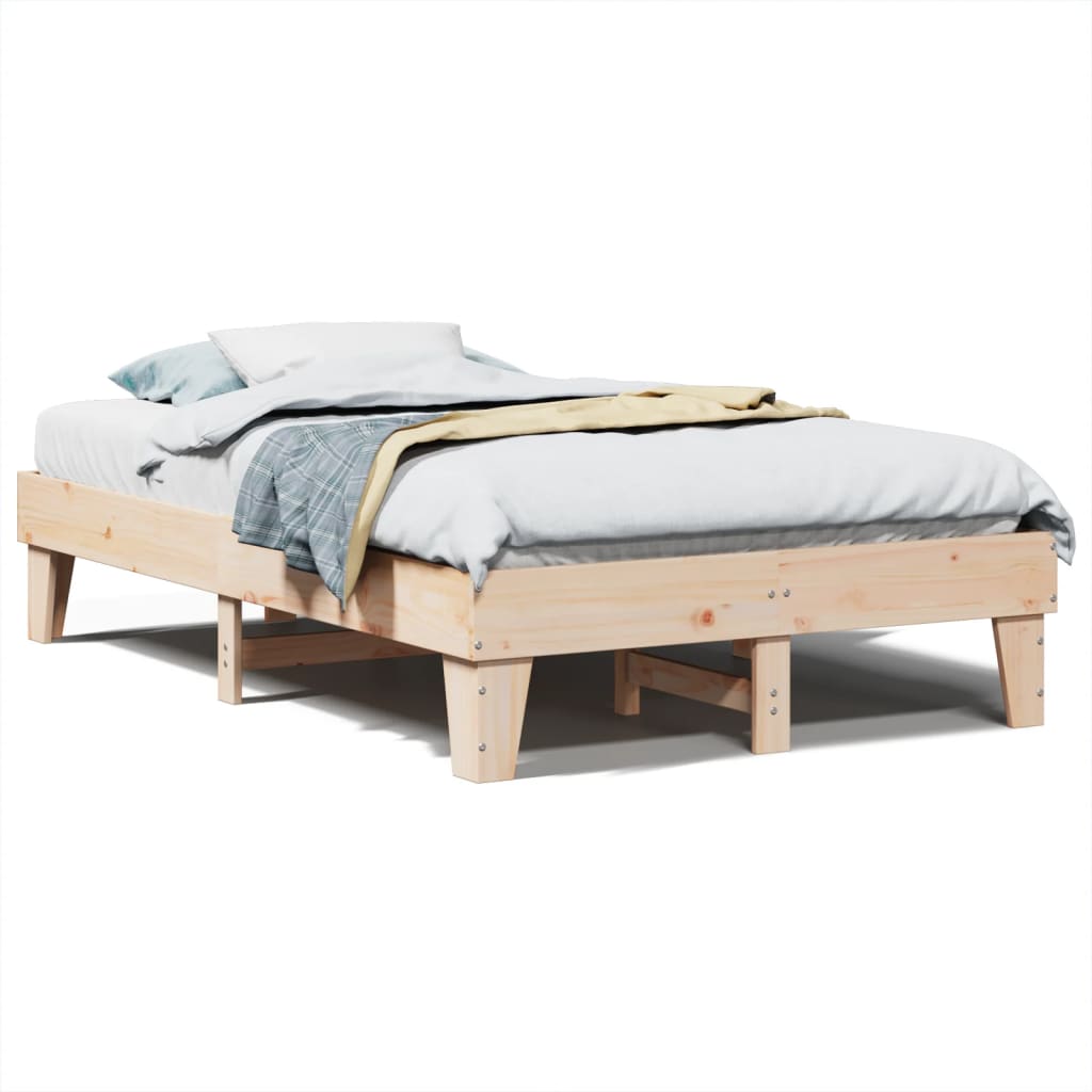 Bed Frame without Mattress 120x190 cm Small Double Solid Wood Pine