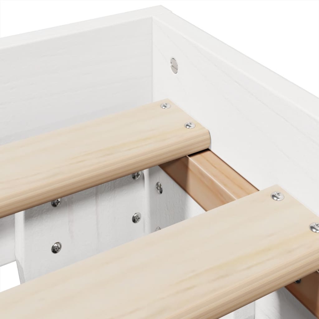 Bed Frame without Mattress White 120x190 cm Small Double Solid Wood Pine