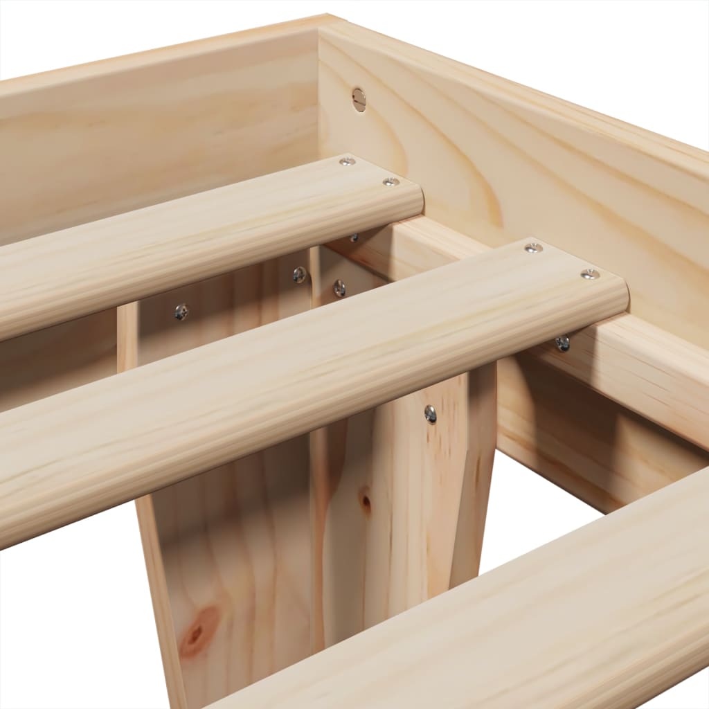 Bed Frame without Mattress 75x190 cm Small Single Solid Wood Pine