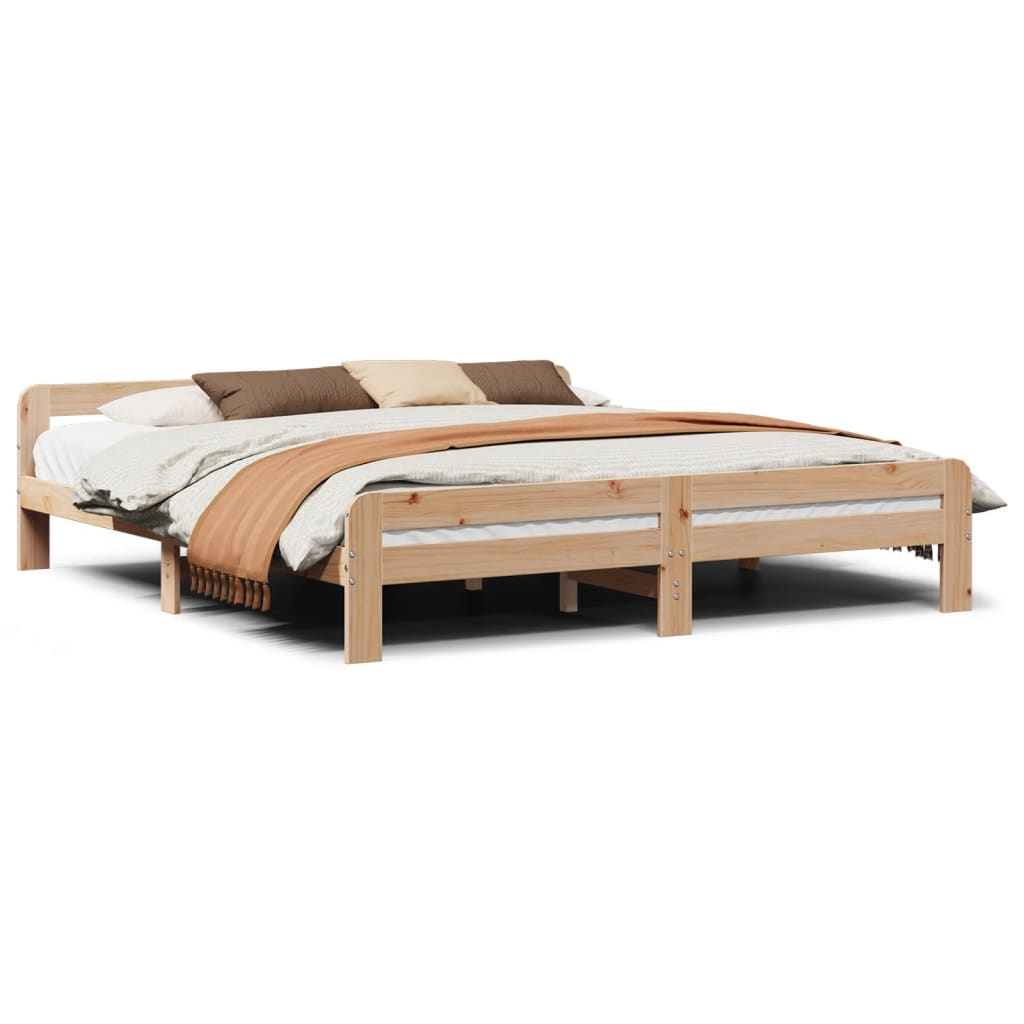 vidaXL Bed Frame without Mattress 180x200 cm Super King Size Solid Wood Pine