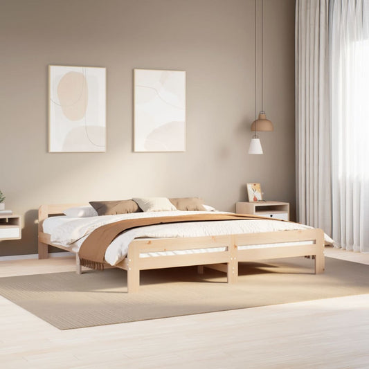 vidaXL Bed Frame without Mattress 180x200 cm Super King Size Solid Wood Pine