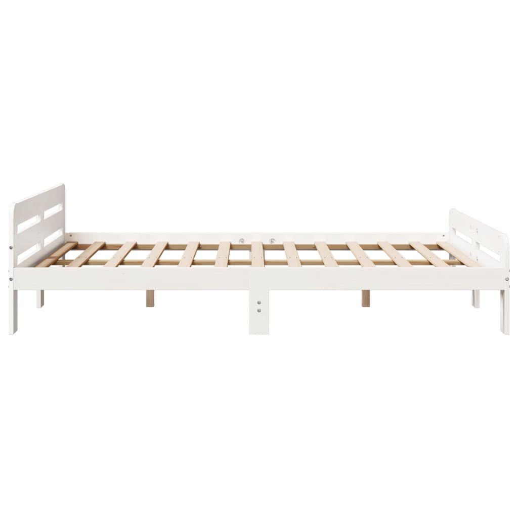 Bed Frame without Mattress White 140x190 cm Solid Wood Pine