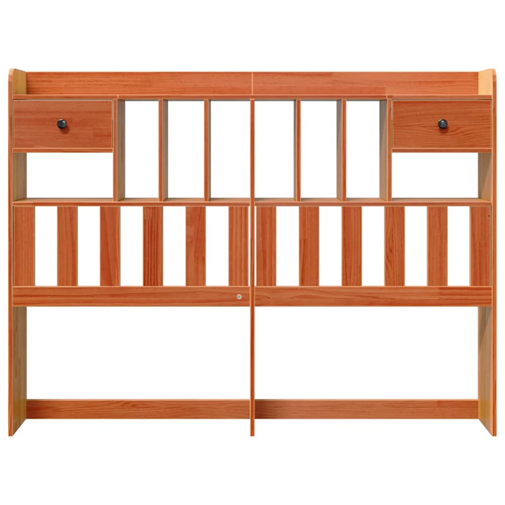 Headboard with Storage Wax Brown 160 cm Solid Wood Pine