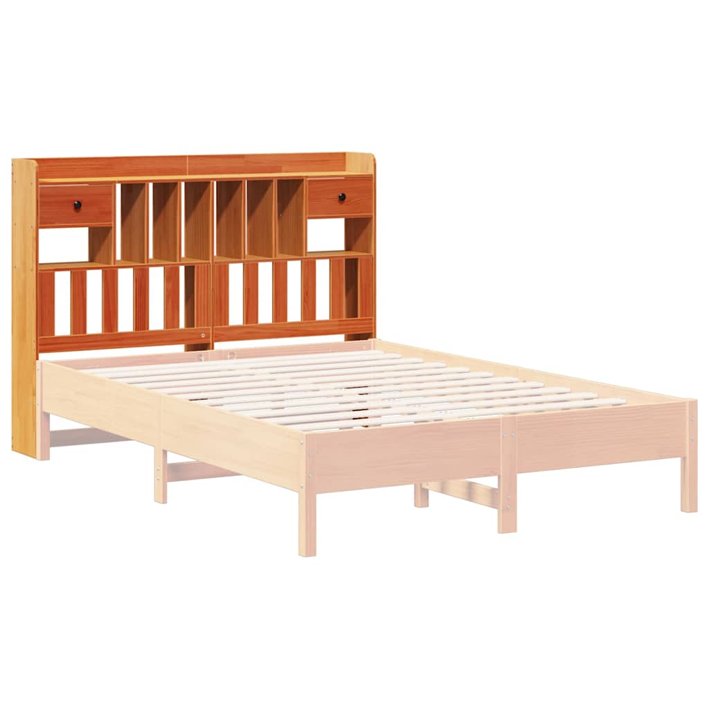 Headboard with Storage Wax Brown 160 cm Solid Wood Pine