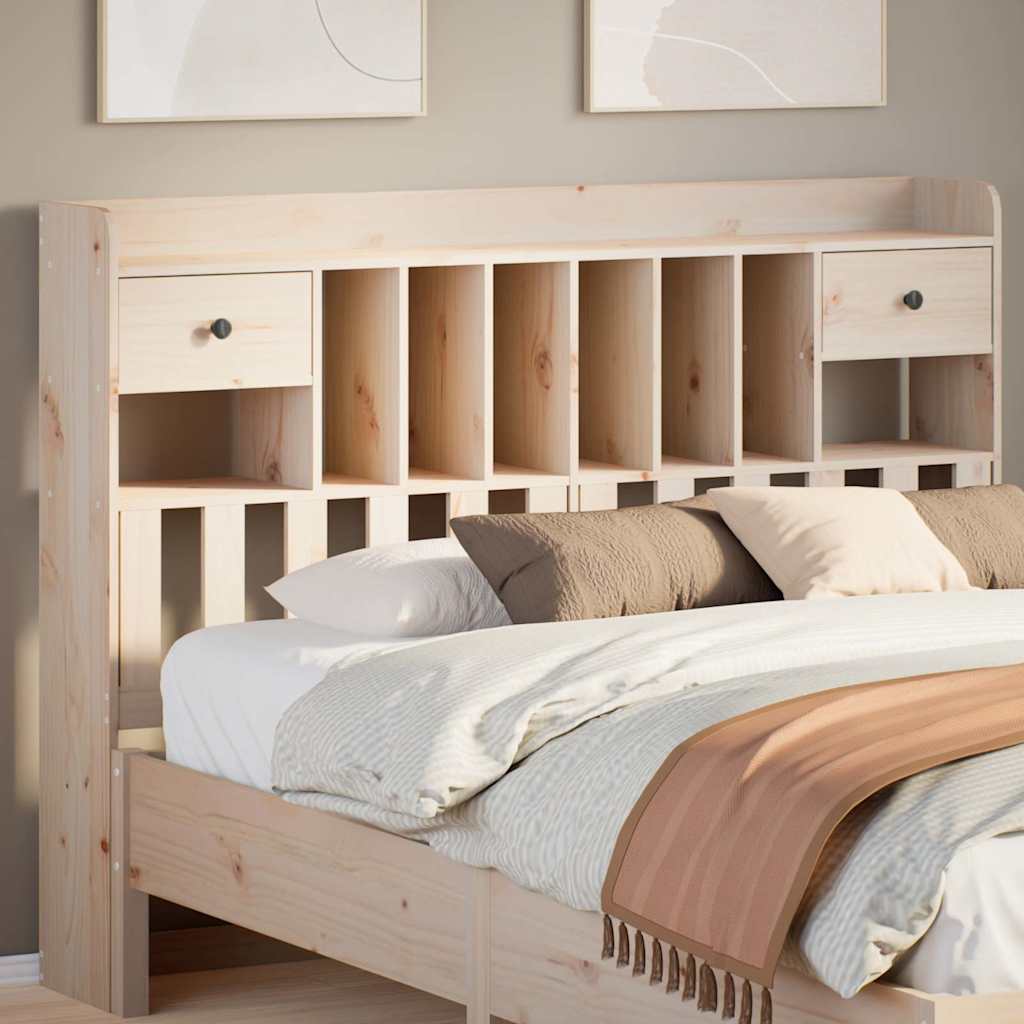 Headboard with Storage 140 cm Solid Wood Pine