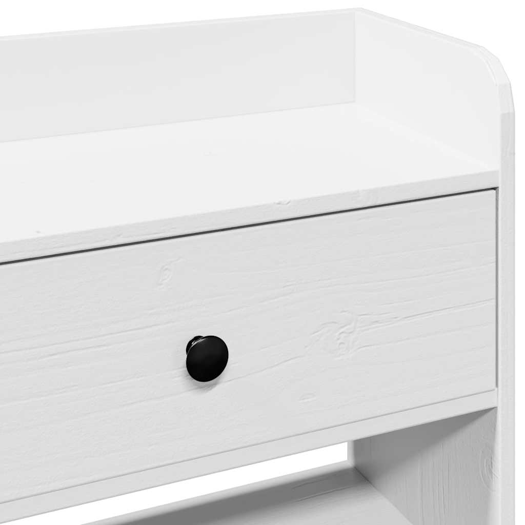 Headboard with Storage White 140 cm Solid Wood Pine