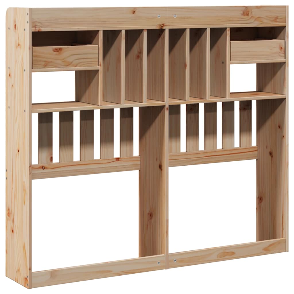 Headboard with Storage 135 cm Solid Wood Pine