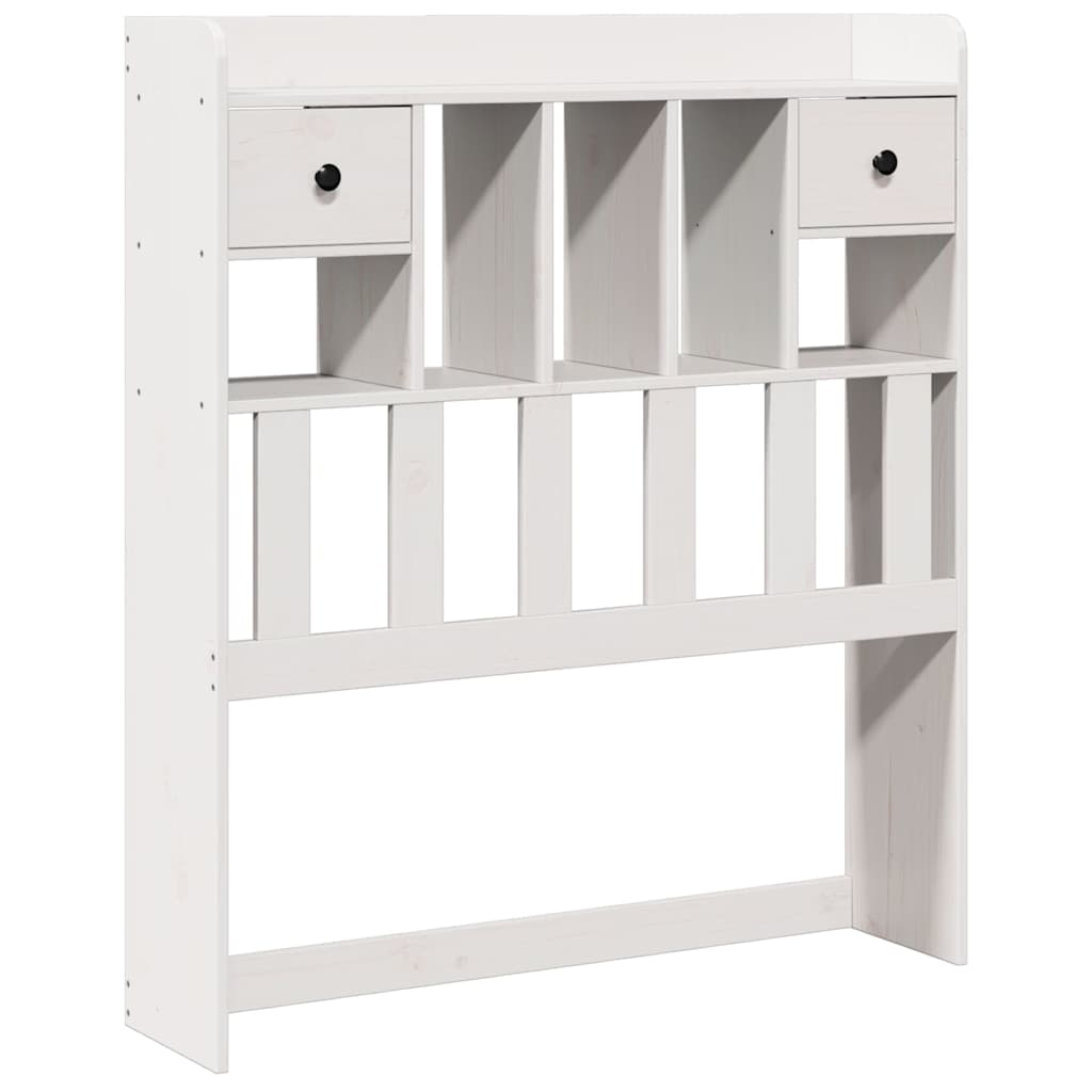 Headboard with Storage White 90 cm Solid Wood Pine