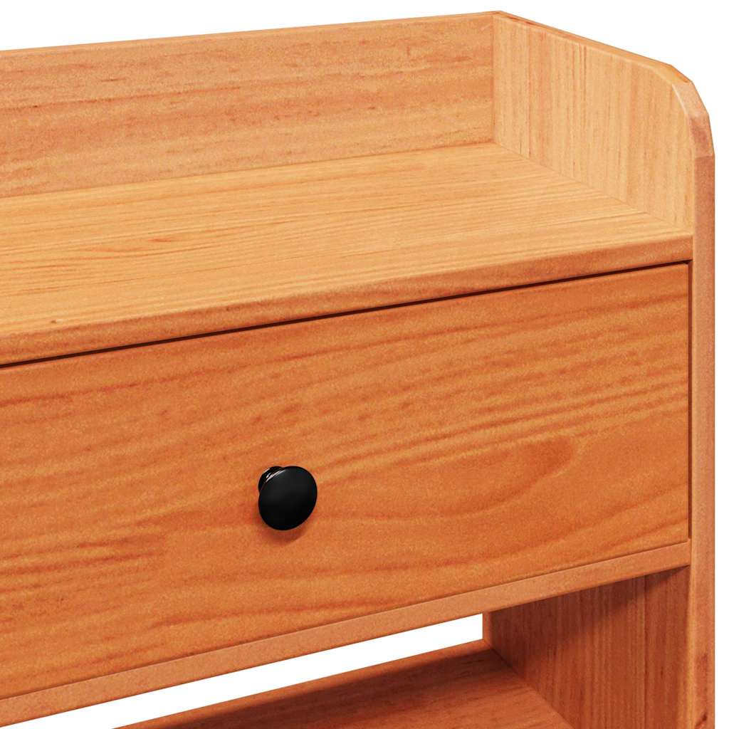 Headboard with Storage Wax Brown 75 cm Solid Wood Pine