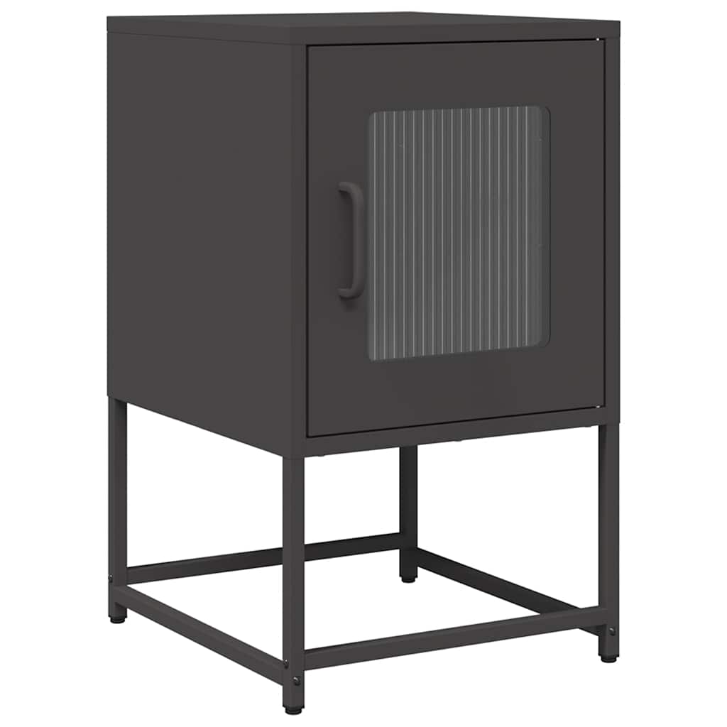 vidaXL Bedside Cabinet Black 36x39x60.5 cm Cold-rolled Steel