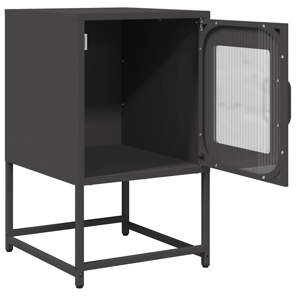 vidaXL Bedside Cabinet Black 36x39x60.5 cm Cold-rolled Steel