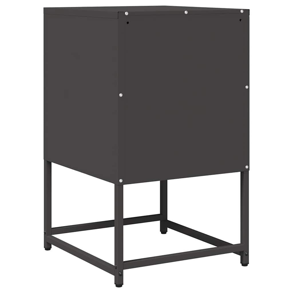 vidaXL Bedside Cabinet Black 36x39x60.5 cm Cold-rolled Steel