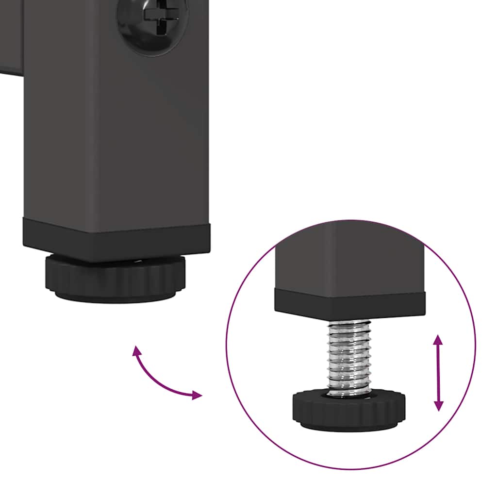 vidaXL Bedside Cabinet Black 36x39x60.5 cm Cold-rolled Steel