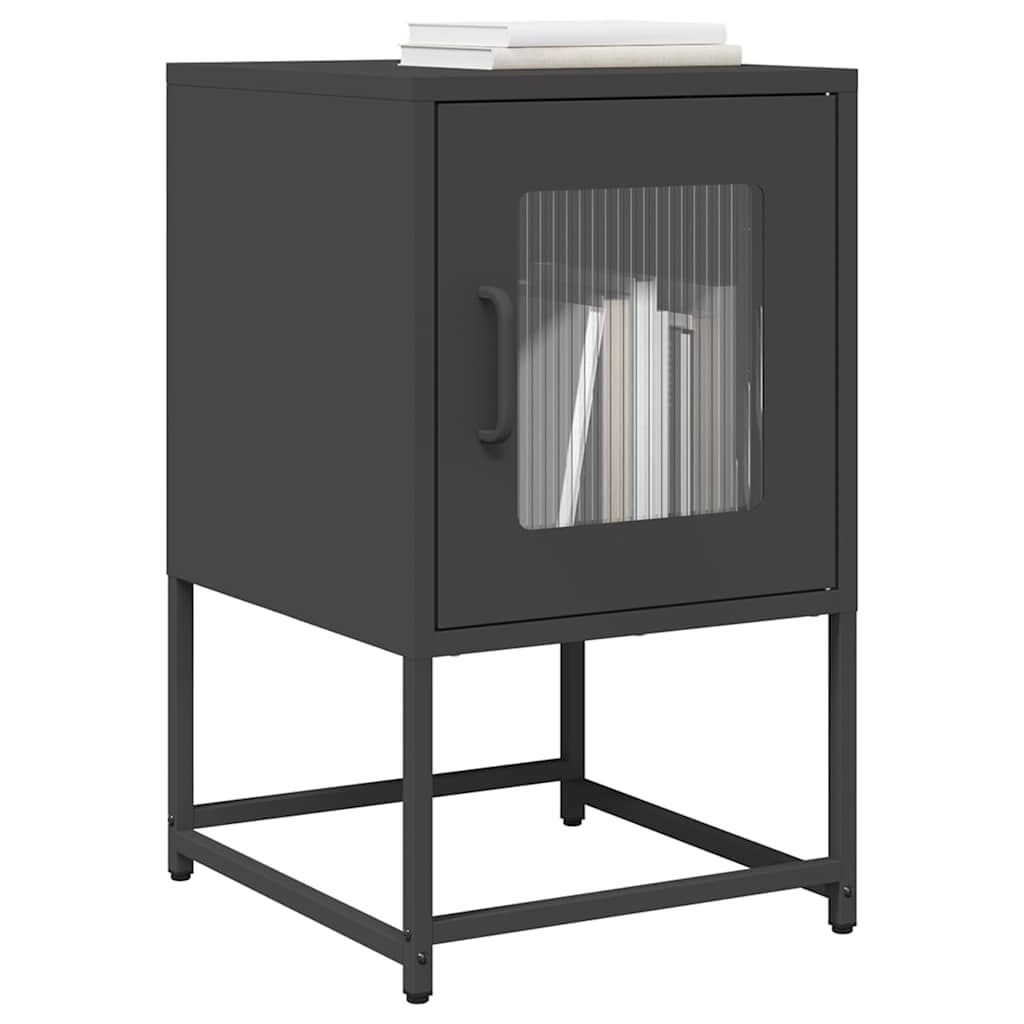 vidaXL Bedside Cabinet Black 36x39x60.5 cm Cold-rolled Steel
