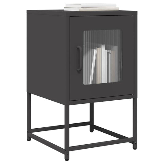 vidaXL Bedside Cabinet Black 36x39x60.5 cm Cold-rolled Steel