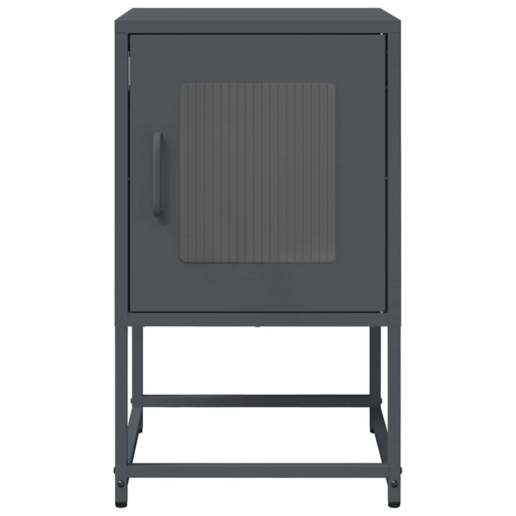 vidaXL Bedside Cabinet Anthracite 36x39x60.5 cm Cold-rolled Steel