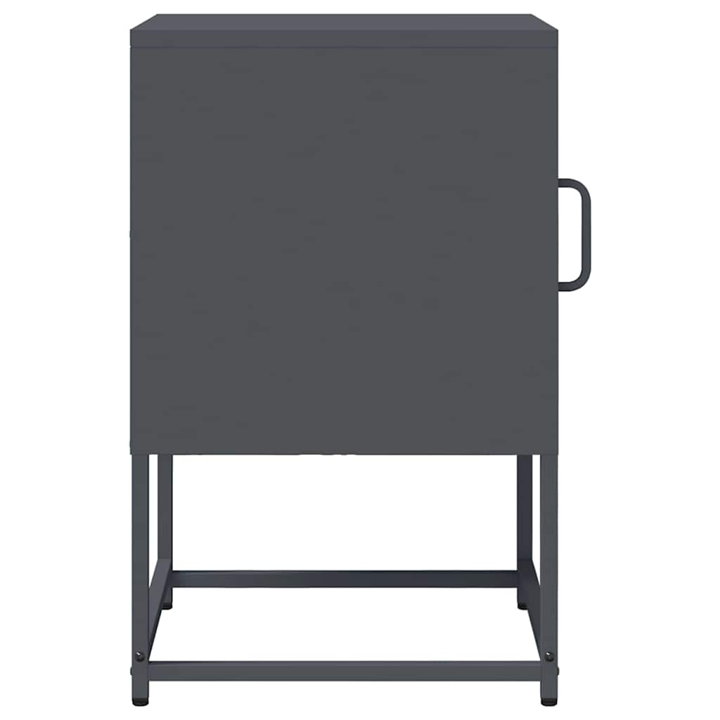 vidaXL Bedside Cabinet Anthracite 36x39x60.5 cm Cold-rolled Steel