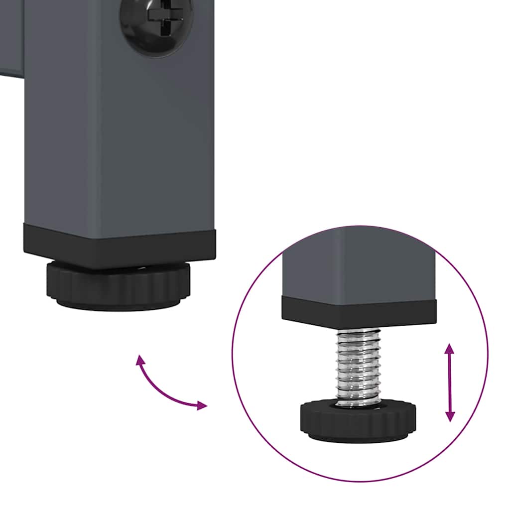 vidaXL Bedside Cabinet Anthracite 36x39x60.5 cm Cold-rolled Steel