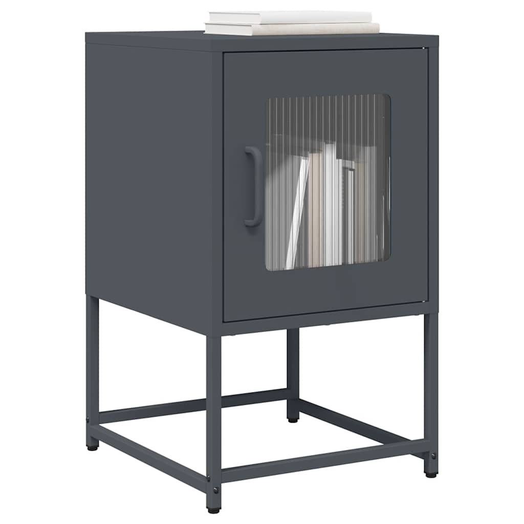 vidaXL Bedside Cabinet Anthracite 36x39x60.5 cm Cold-rolled Steel