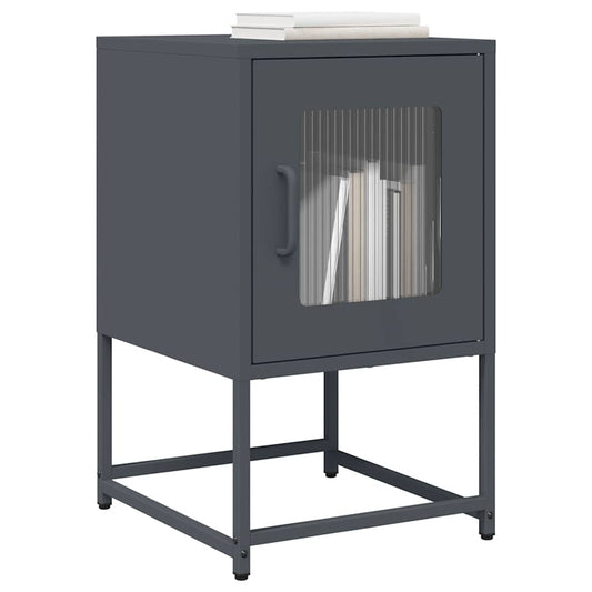 vidaXL Bedside Cabinet Anthracite 36x39x60.5 cm Cold-rolled Steel