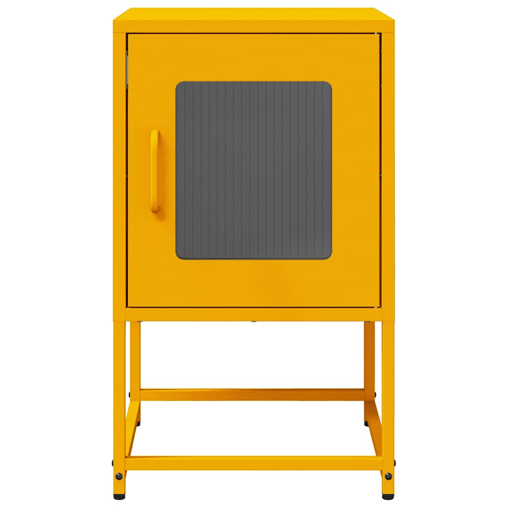 vidaXL Bedside Cabinet Mustard Yellow 36x39x60.5 cm Cold-rolled Steel