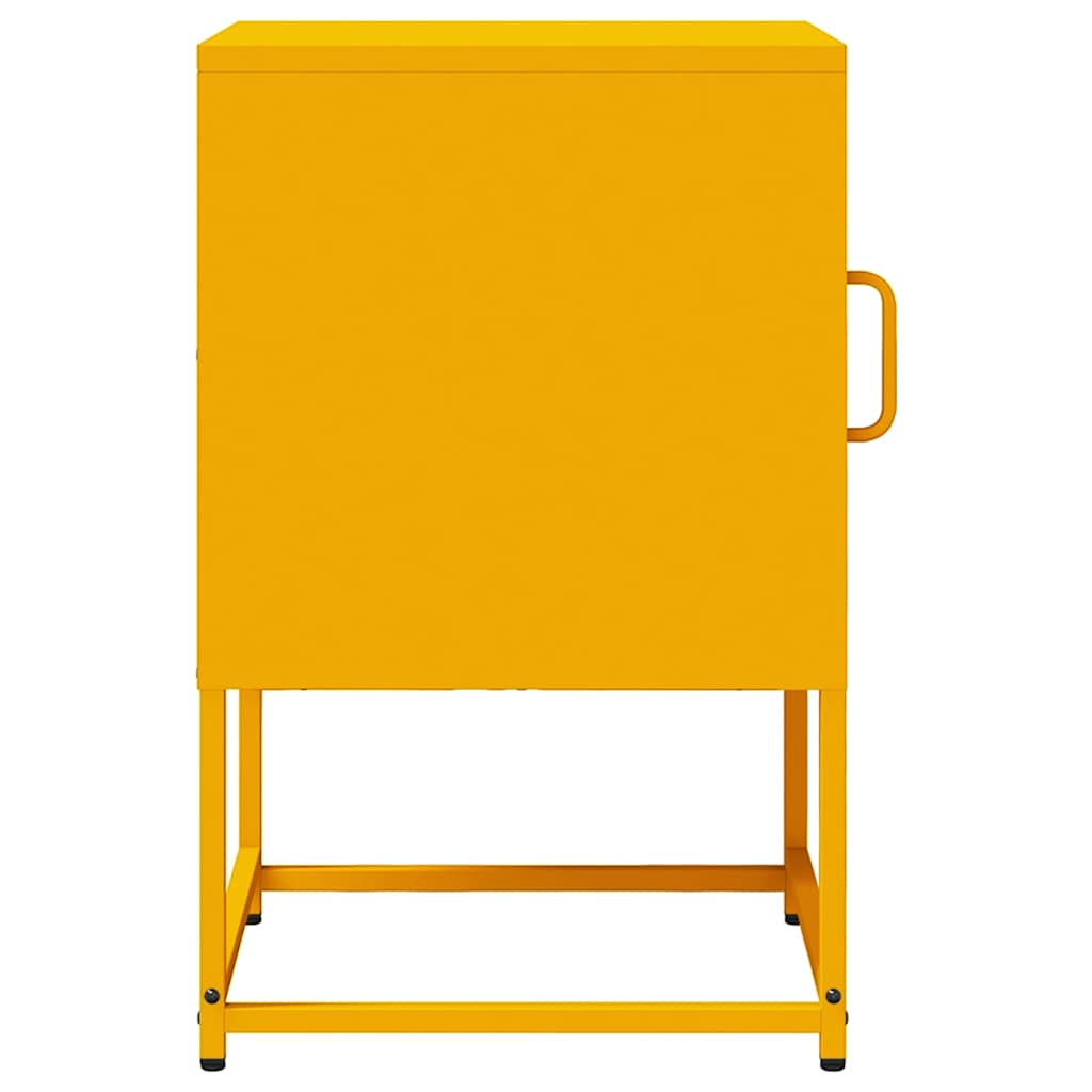 vidaXL Bedside Cabinet Mustard Yellow 36x39x60.5 cm Cold-rolled Steel