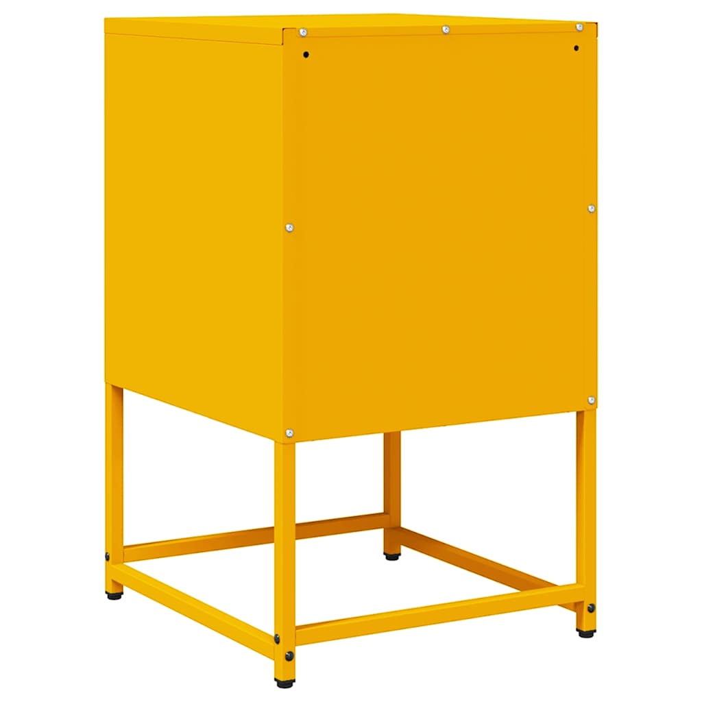vidaXL Bedside Cabinet Mustard Yellow 36x39x60.5 cm Cold-rolled Steel