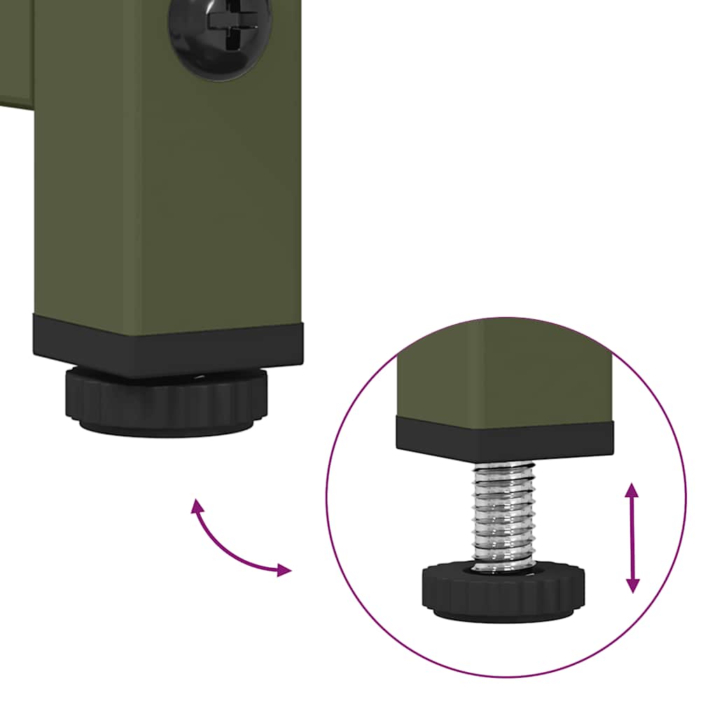 vidaXL Bedside Cabinet Olive Green 36x39x60.5 cm Cold-rolled Steel